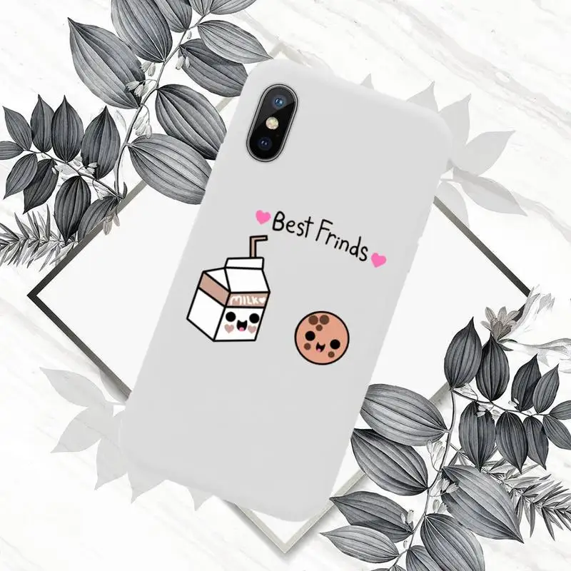 

Milk Biscuits BFF Best Friends Phone Case White Candy Color for iPhone 11 12 mini pro XS MAX 8 7 6 6S Plus X SE 2020 XR
