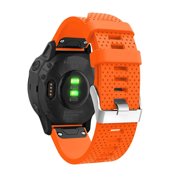 Оранжевый 20 мм ремешок для часов Garmin Fenix 6S часы с быстрым выпуском легко подходят силиконовый ремешок на запястье ремни для Garmin Fenix 5s Plus ремень - Цвет: Оранжевый