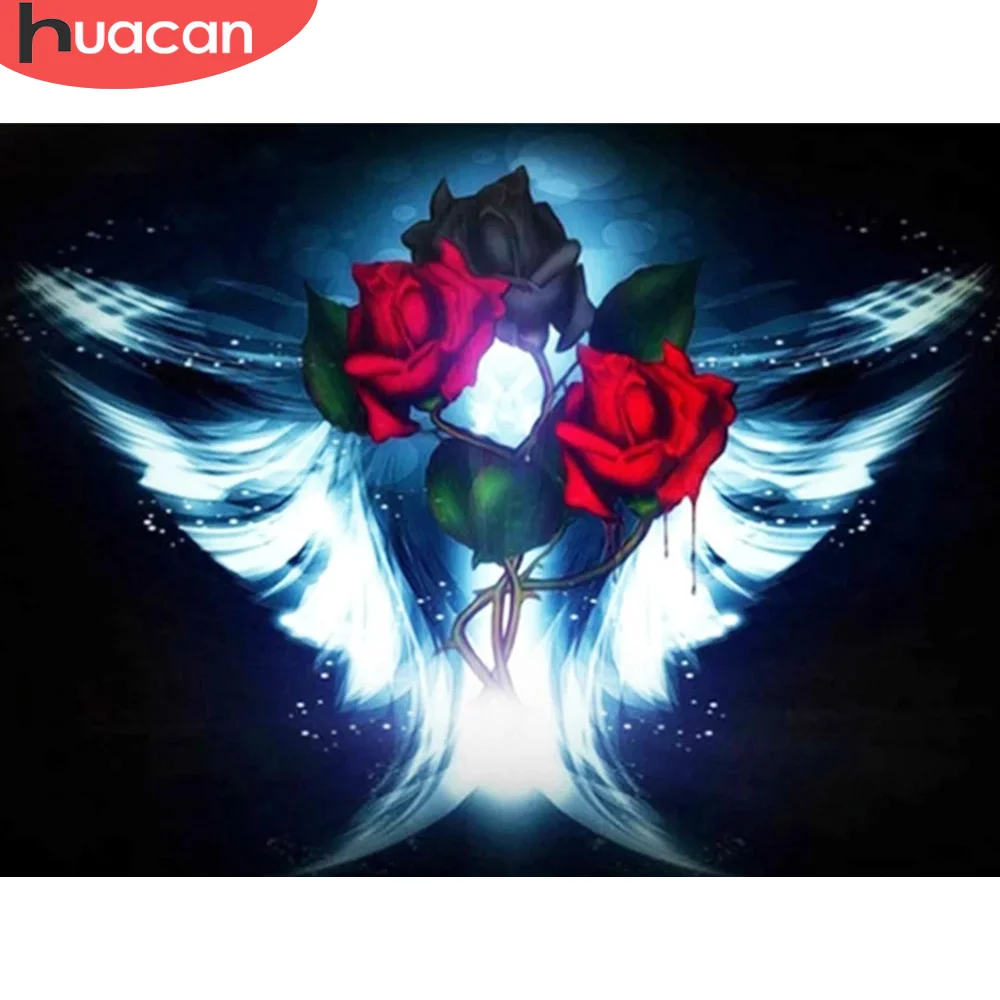 

HUACAN Picture By Numbers Flower HandPainted Wall Art Acrylic Unique Gift DIY Frame Paint By Number For Living Room