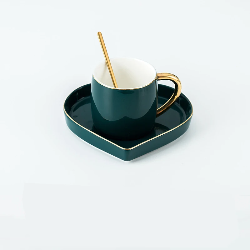 Роскошные керамические стаканы с ложкой для кофе молока|Кружки| |