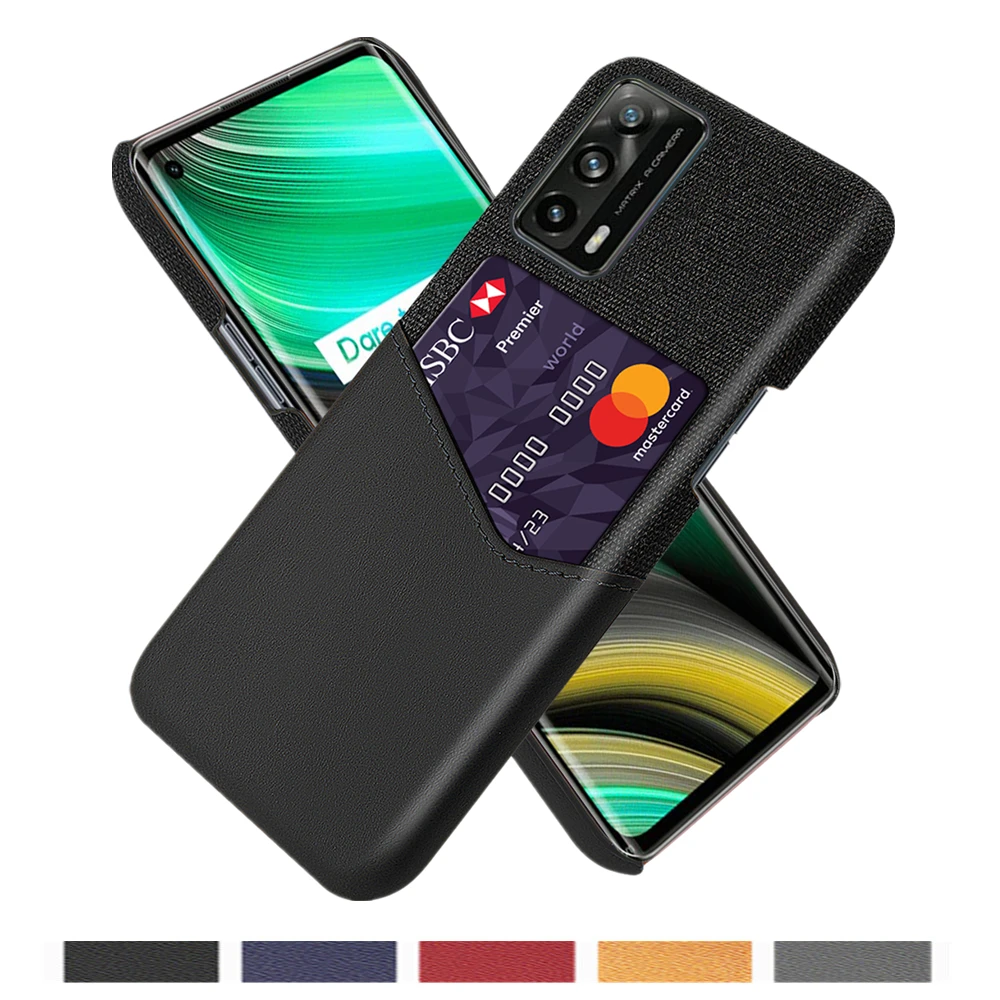 

Business Case For OPPO Realme X7 Pro Ultra 8 V15 V13 Q3i 5G Funda Cloth Texture Card Slot Cover For Oppo Realme C21 C20 GT Neo