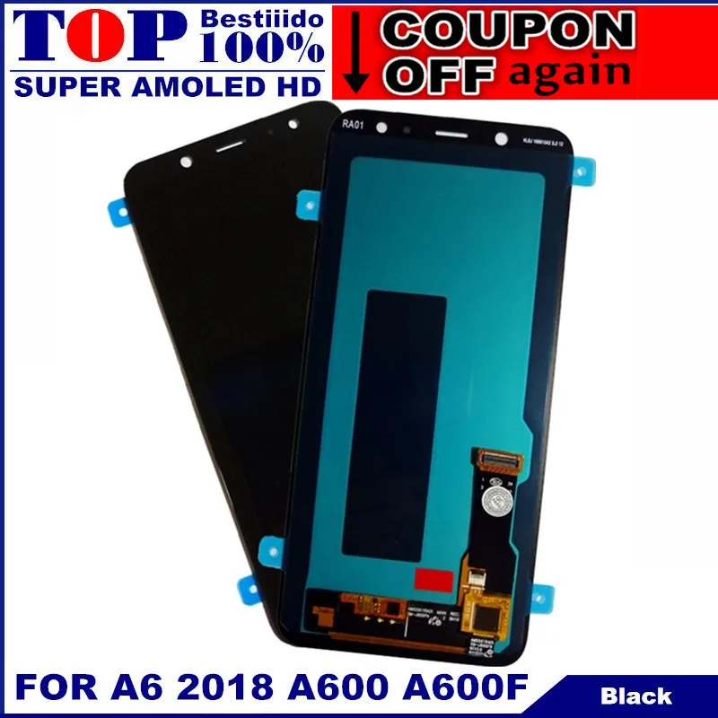 Супер AMOLED A600 ЖК-дисплей для samsung Galaxy A6 2018 A600F SM-A600FN кодирующий преобразователь