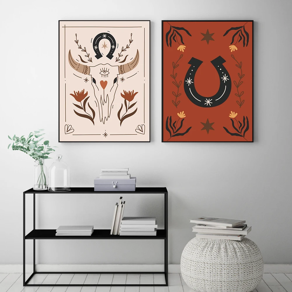 Абстрактный пейзаж пустыня кактус художественные плакаты живопись Западный