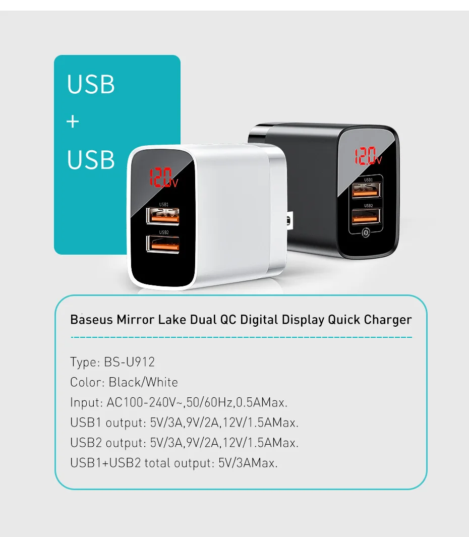 Baseus Quick Charge 3,0 USB зарядное устройство для iPhone samsung Xiaomi huawei мобильный телефон 18 Вт PD3.0 PD QC3.0 QC usb type C быстрое зарядное устройство