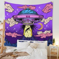 alien spaceship tapestry headboard wall art dorm hanging wall tapestry window curtain canvas on the wall room decoration