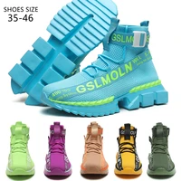 breathable mesh high top chunky sneakers ultra lightweight running jogging sport shoes size 35 46 socks shoes men fashion 2021
