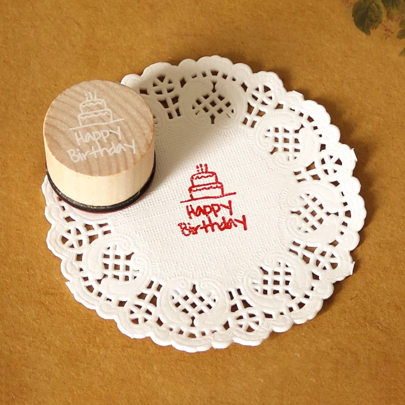 Деревянные штампы для скрапбукинга с днем рождения деревянная резиновая печать 1