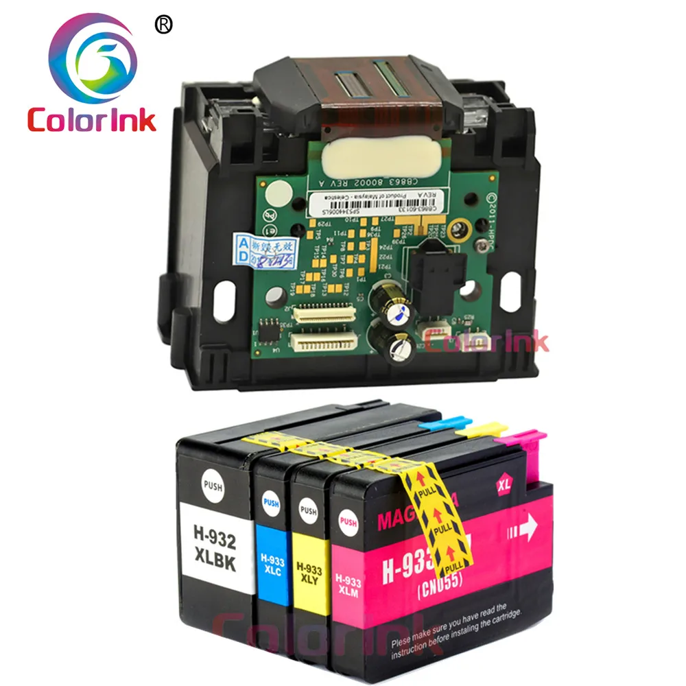 Printhead and Ink Цвет чернил 932 933 печатающая головка CB863-80002A для hp 932 печатающая головка Officejet 6100 6600 6700 7110 7610 7612 7512 картридж с чернилами для принтера - Цвет: Printhead and Ink