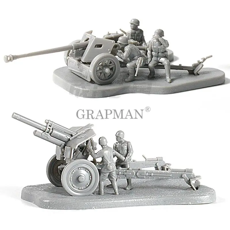 1:72 4D Сборная модель Вторая мировая война PAK40 анти танковый пистолет/пусковая