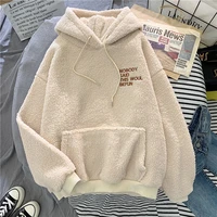 2021 new lamb wool sweater keep warm in winter hoodies women thicken cozy soft pullover korean fashion sudaderas kpop clothes