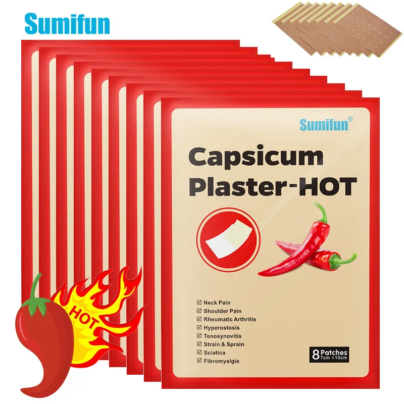 8 шт./пакет перец Горячая платырь от боли шеи на плечи Сапоги до колена в китайском