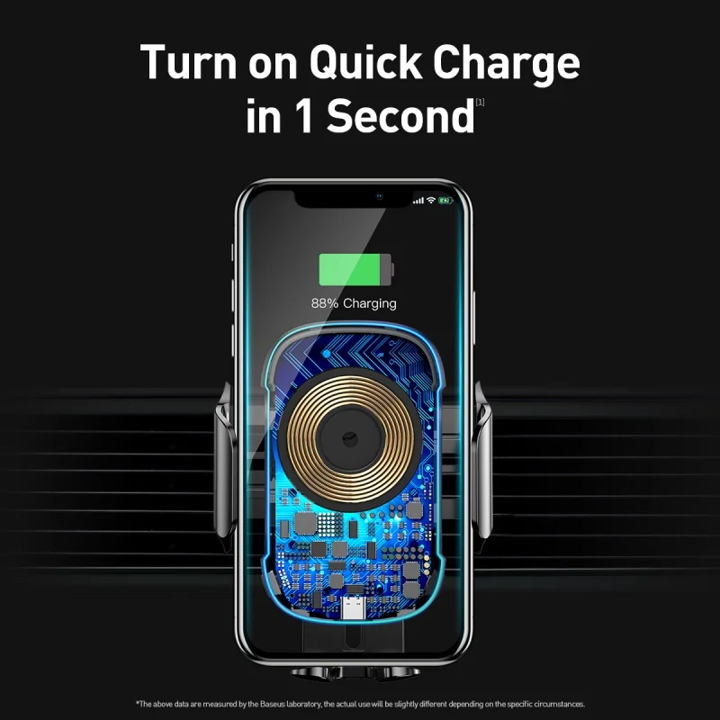Baseus 15 Вт беспроводное автомобильное зарядное устройство для IPhone 11Pro Samsaung быстрая Беспроводная зарядка интеллектуальное инфракрасное Qi Беспроводное зарядное устройство