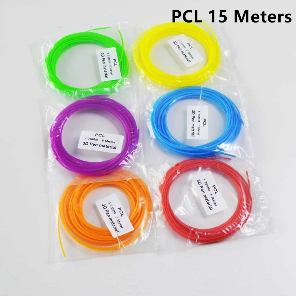 

15 Meters Random Color PCL Filament Cleaning Materials For Low Temperature 3D Pen Threads Plastic Consumables For KIds toys