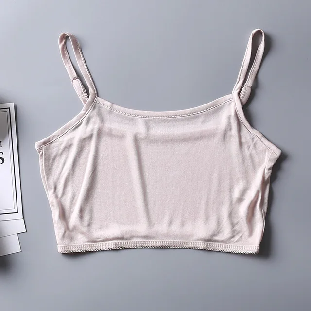 1 шт. 100% шелк тутового шелкопряда Женская Базовая мини-майка без подушечек