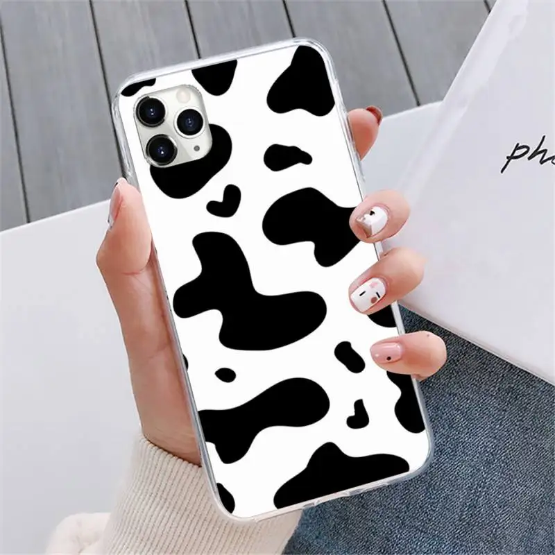 

White Black Cow Symbol Phone Case For iphone 12 5 5s 5c se 6 6s 7 8 plus x xs xr 11 pro max mini