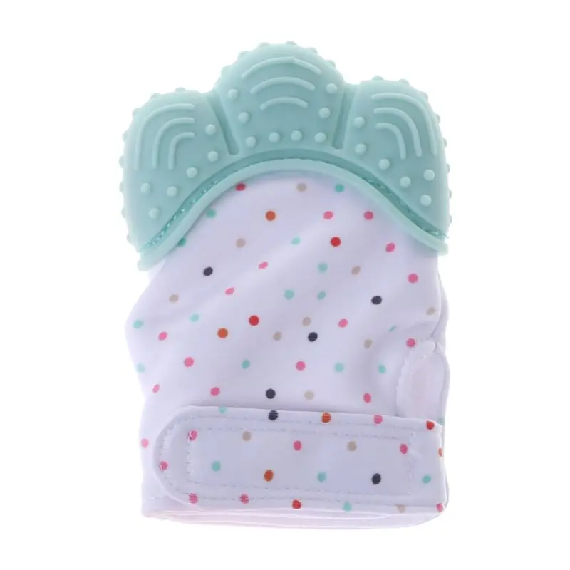Guantes mordedores seguros para beb&eacute;, sin BPA, donut de dibujos animados, mordedor de silicona de grado alimenticio para ni&ntilde;os, guante Molar de entrenamiento-1