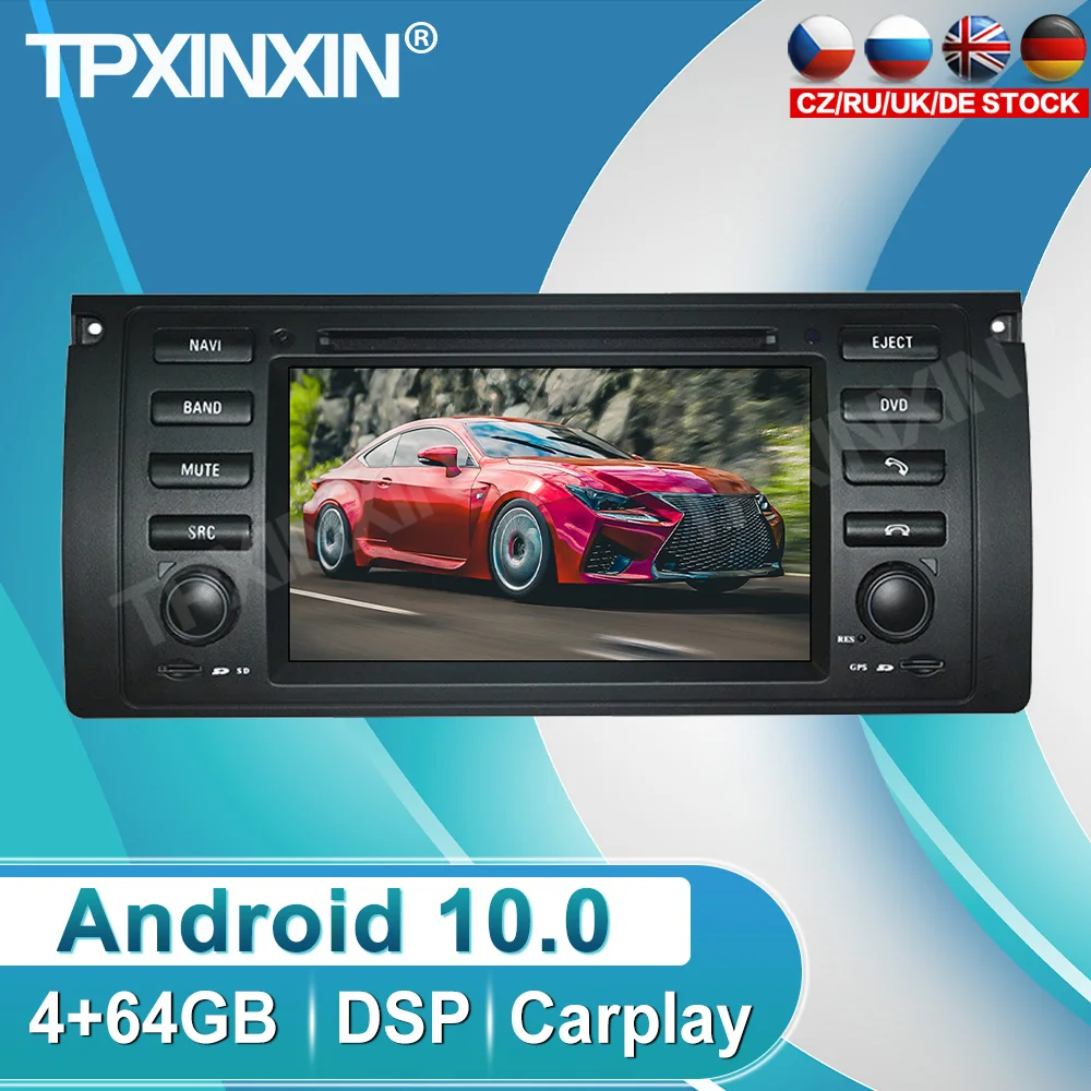 

Android 10 для BMW X5 M5 E39 E53 1995 1996 1997 1998 1999 2000 2001 - 2007 автомобильный DVD-радиоприемник, стерео, мультимедийный плеер с GPS-навигацией