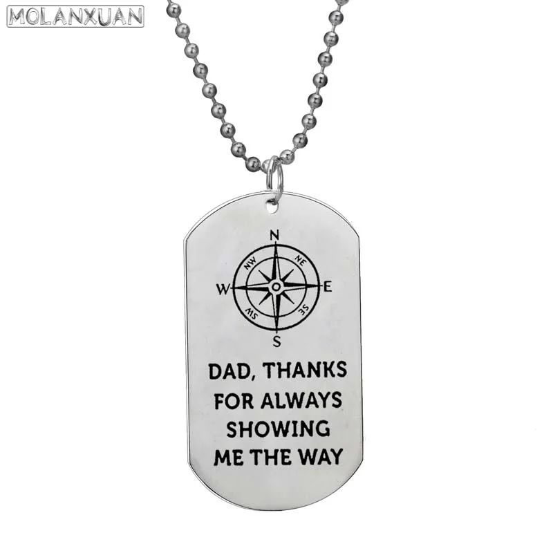 Подвеска с собачкой из нержавеющей стали папа спасибо что всегда показывал мне