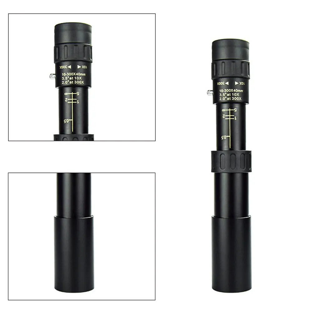 

10-300x 40mm Super Telephoto Zoom Monocular Telescope With Night Vision Portable Outdoor Lightweight Telescope