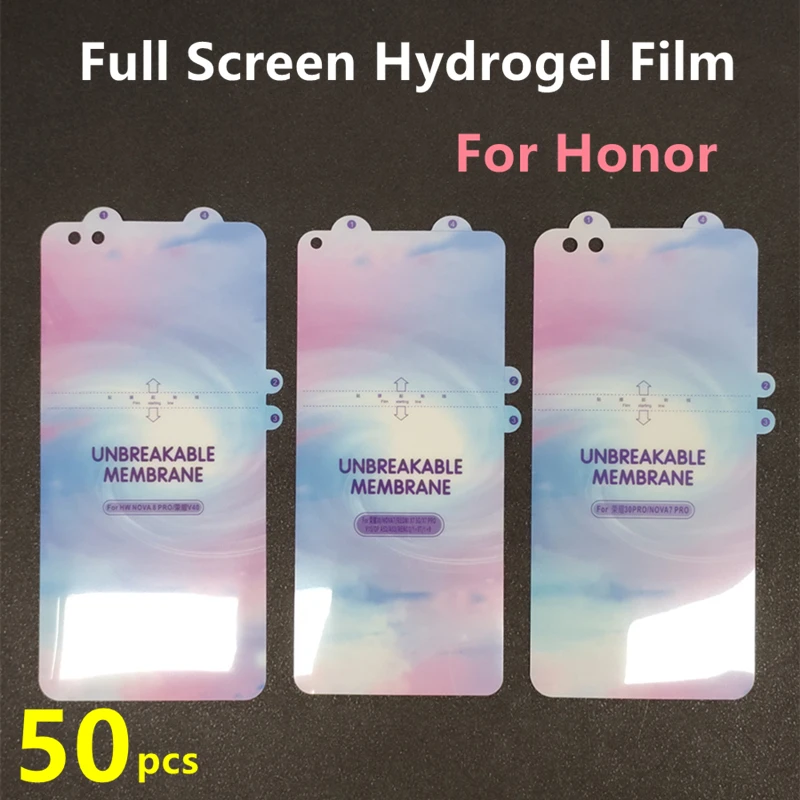 

Гидрогелевая пленка с полным покрытием для Honor 50/Magic 3 Pro, пленка для защиты экрана Honor 30 Pro Plus/V40 HD, изогнутая, 50 шт.
