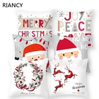 Рождественская наволочка с рисунком Санта, декоративная подушка, Рождество, новогодний декор, полиэстер Наволочка украшения для дома 40988