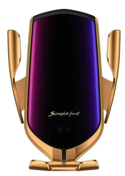 R1 Gold R1 10W автомобильное беспроводное зарядное устройство автоматический зажим держатель телефона для iPhone Xs huawei LG Инфракрасный индукционный Qi зарядное устройство держатель - Тип штекера: R1 Gold