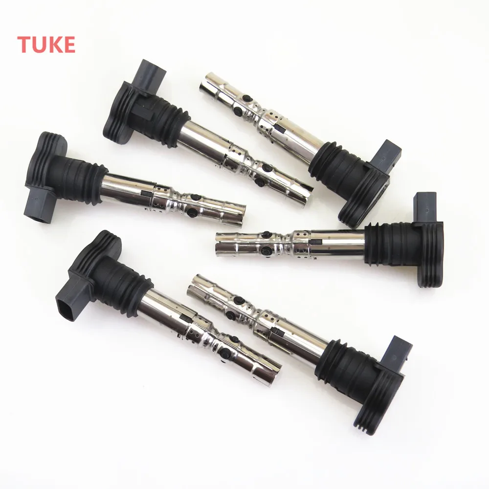 RWSYPL 6 шт. Высоковольтная Катушка зажигания для двигателя Bora Golf MK4 MK5 Passat Beetle TT A4 A6 Seat