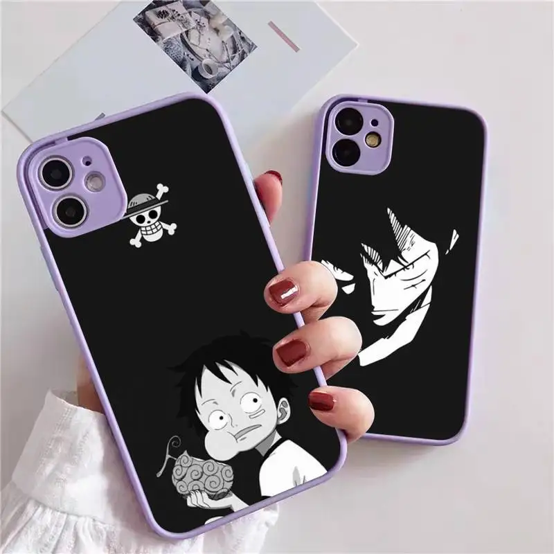 

One Piece Luffy Phone Case For iphone 13 12 11 xr xs x 7 8 pro max Plain Soft TPU Silicone Clear Case Cover