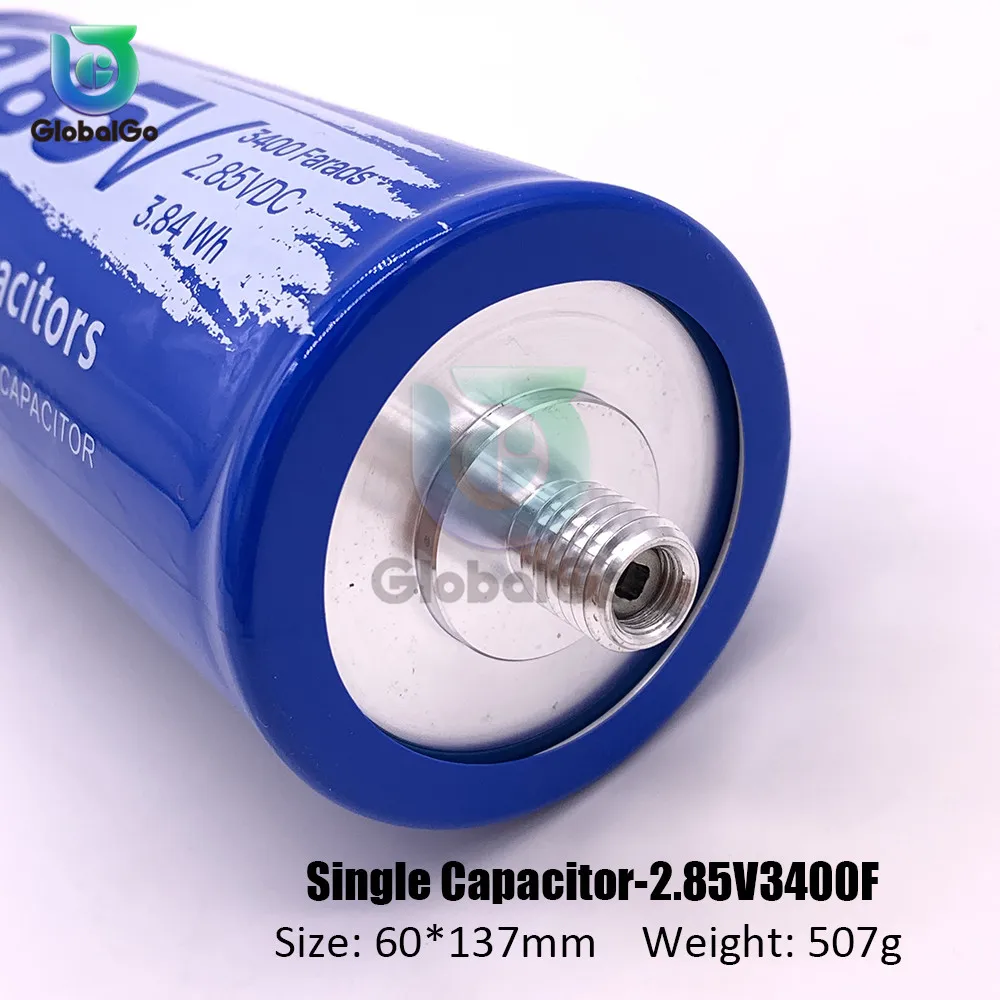 2,85 V 3400F 2,7 V 3000F сверх яркий конденсатор 2,85 V 3400F смарт-трекер автомобильные игрушки моторный привод конденсаторы питание от аккумулятора
