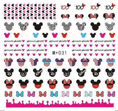 TSC серия большой размер Tsc-130 неоновая мышь стикеры 3D на ногти nail Art Наклейка cheetsan бренд шаблон diy Инструменты для ногтей украшения - Цвет: 5 PCS WATER-31
