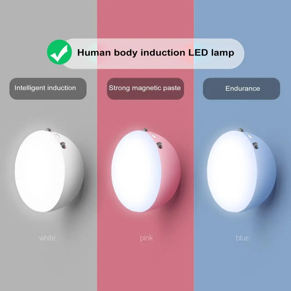 

Portable Convenient LED Widely Applicable Lamp Round LED Night Light Motion Sensor for Stairs