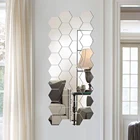 3D шестигранные акриловые зеркальные настенные наклейки, съемные DIY искусство, домашний декор, гостиной, фотообои 12 шт.