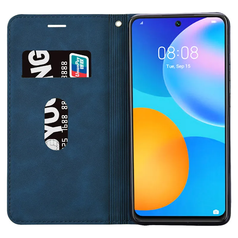 psmart 2021 fundas leather flip case on for huawei p smart 2021 case ppa lx2 magnetic phone case for huawei p smart 2021 coque free global shipping