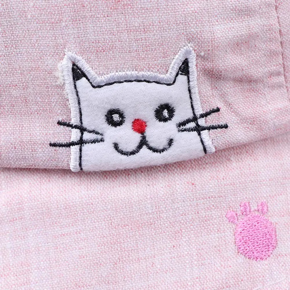 

Unisex Infant Toddler Baby Cute Cat Paw Embroidery Pompom Ball Sun Shade Hat Cap