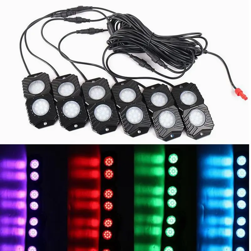 Украшение с 6 двойными подставками RGB светодиодный автомобильные светильники