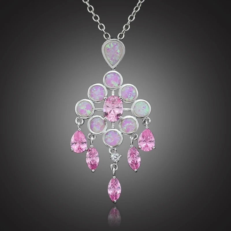 Потрясающий синтетический Розовый огненный опал модные ювелирные изделия