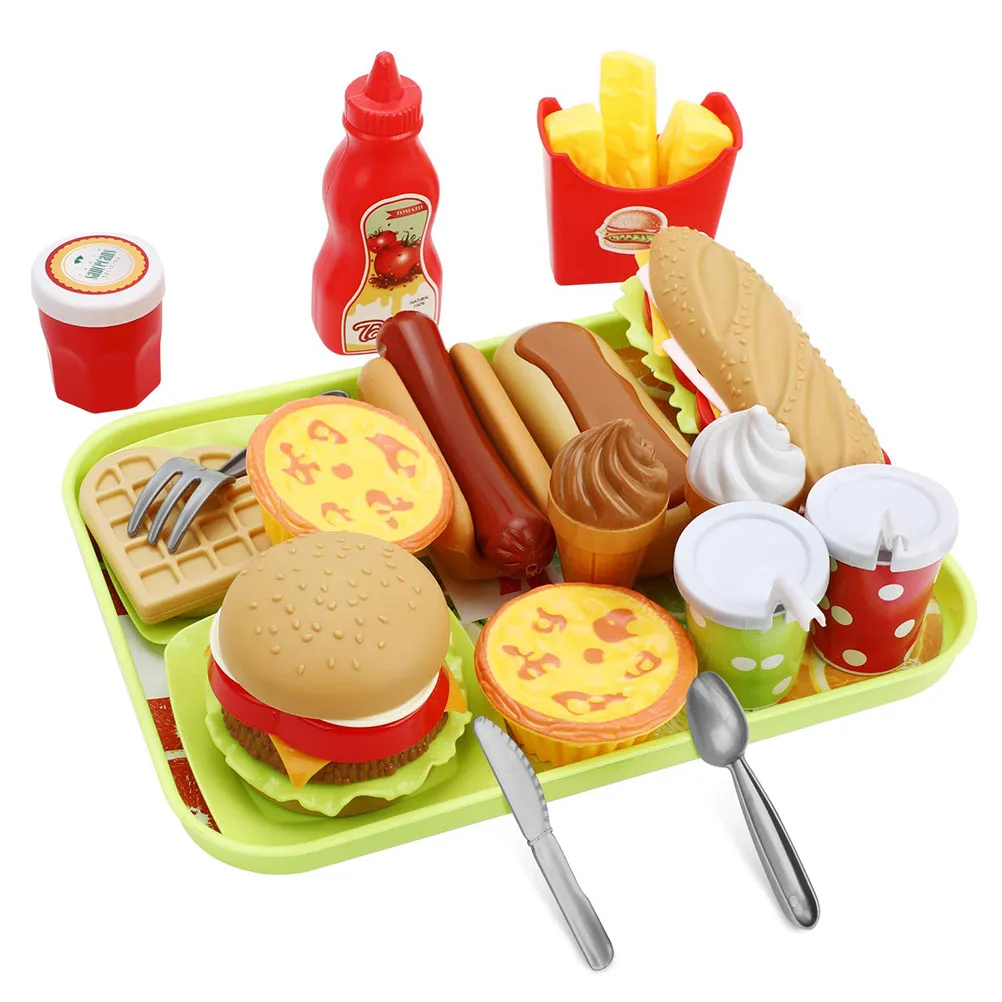 21 шт дети Моделирование еда гамбургер Хотдог посуда набор игрушек ролевые игры