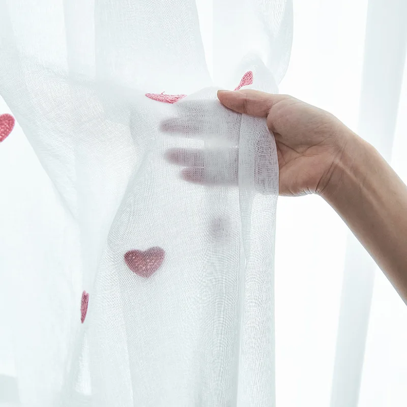 Современные детские Мультяшные 3D тюлевые шторы в форме сердца для девочек