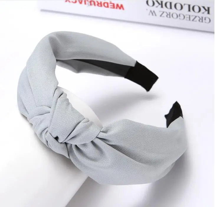 Модная лента для волос с обручами для женщин, заколки для волос, повязки на голову, однотонные узловые банданы для женщин, аксессуары для головы.