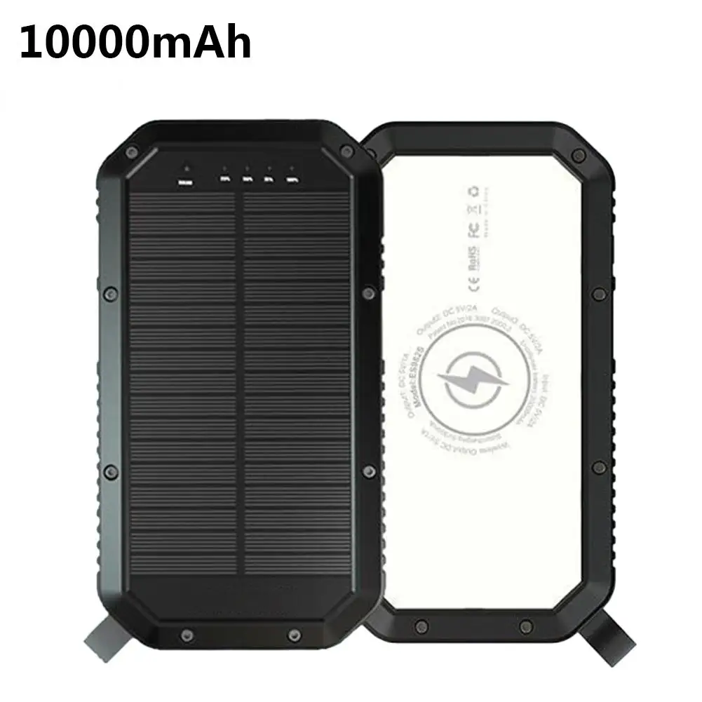 10000mAh 21LED 5 в 20000 мАч Солнечная зарядка мобильный светильник для похода водонепроницаемый IP65 21/36 светодиодный светильник для кемпинга Беспроводная зарядка - Испускаемый цвет: 10000mAh 21LED