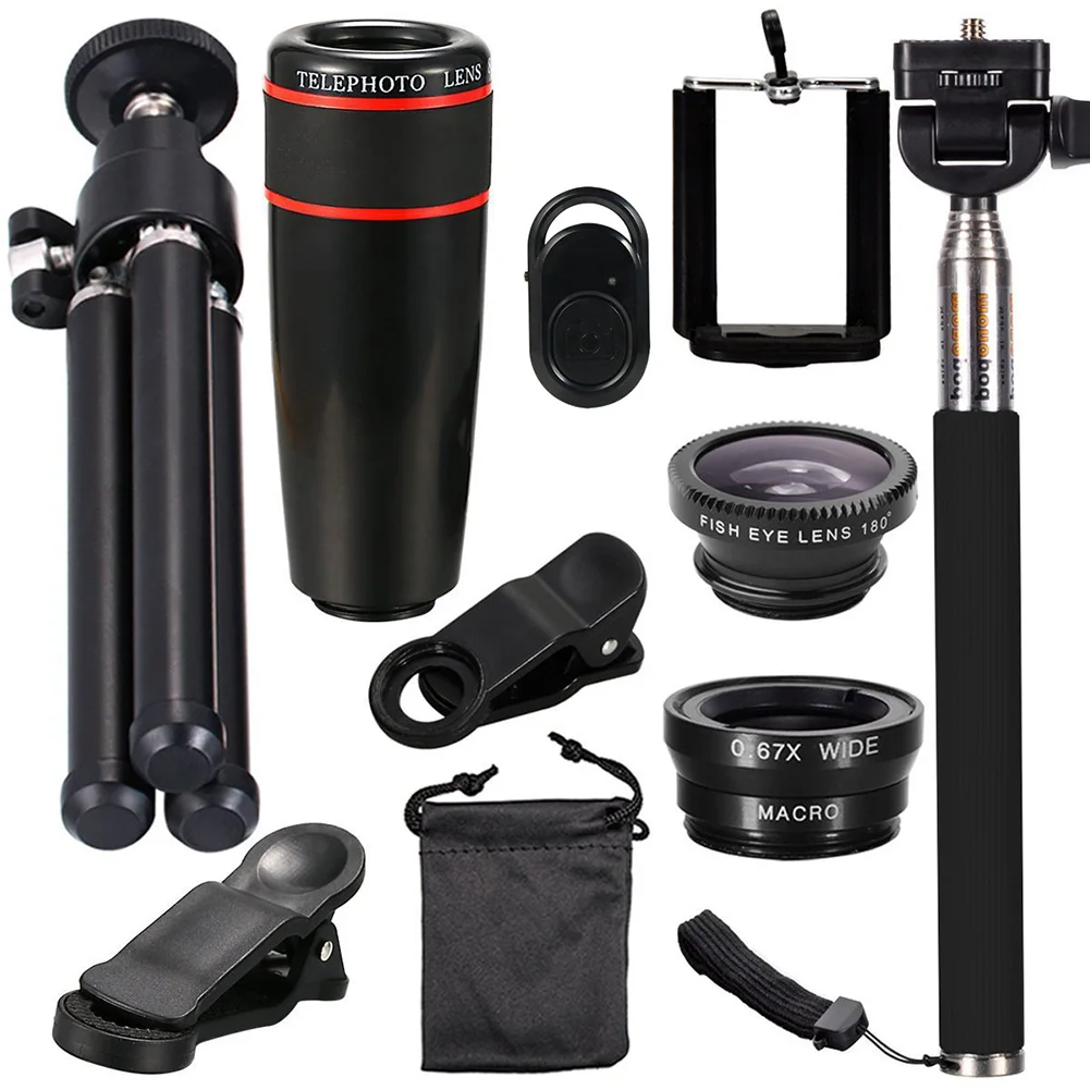 

Портативный Съемный 10-в-1 Комплект телескопа с объективом 8X Универсальный комплект оптического телескопа мобильные Зумы умная камера EM88