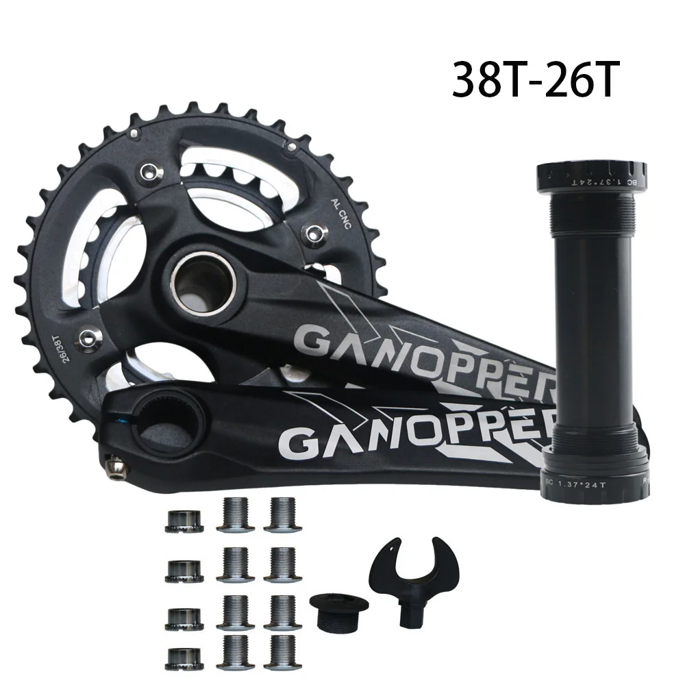 175 мм Fatbike Fat bike crank набор 100 мм BB 104BCD коленчатая цепь 30T 32T 36T 38T 40T 42T 104 мм BCD односкоростная цепь - Цвет: 26T 38T crankset