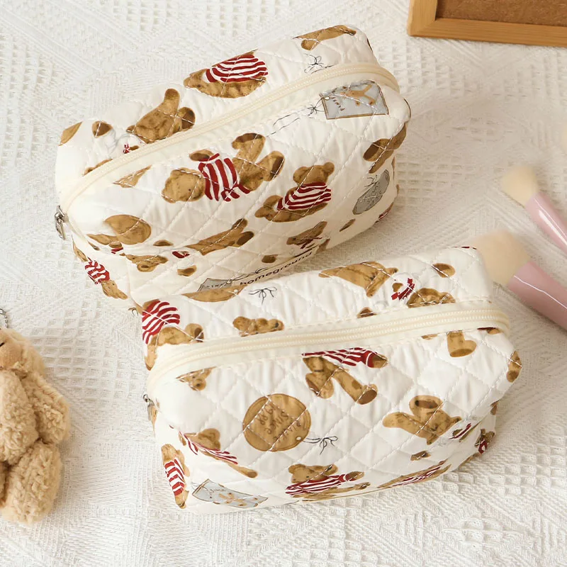 

Пенал для карандашей, хлопковый, большой емкости, с изображением коричневого медведя