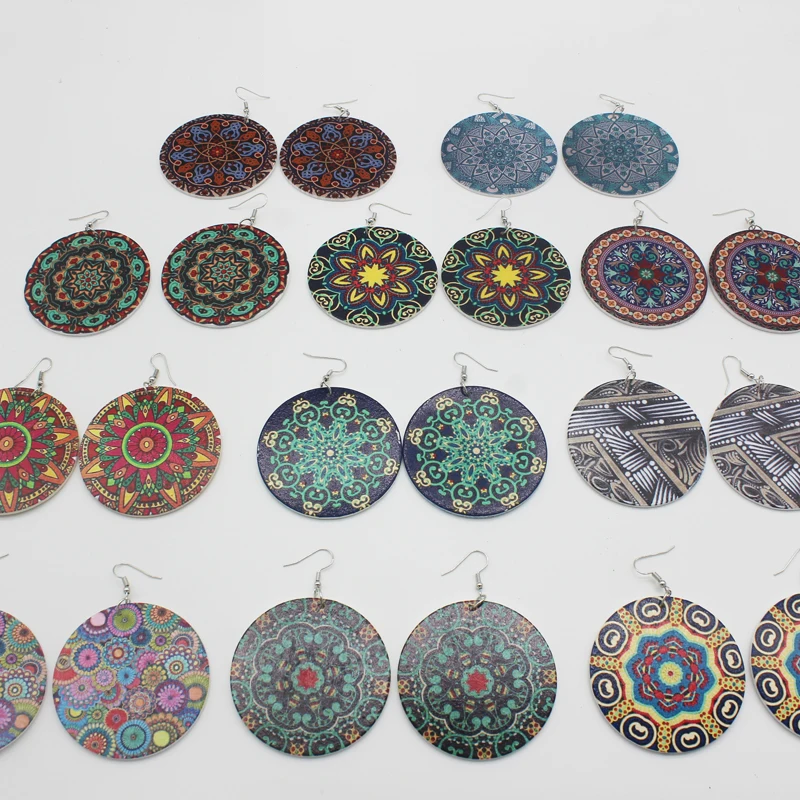 Деревянные серьги-подвески в этническом стиле | Украшения и аксессуары