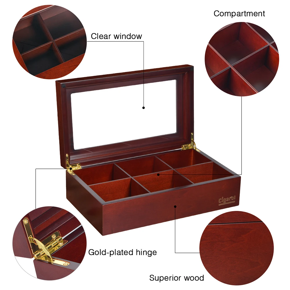 6 секционный ящик для чая органайзер очистки кофе молока контейнер роскошный