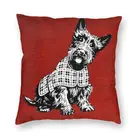 Модная винтажная квадратная наволочка шотландского терьера, наволочка для домашней декоративной подушки в виде собаки Скотти для гостиной
