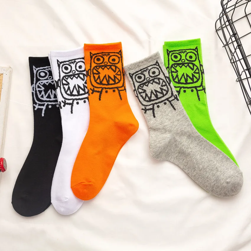 

Socks Female Cartoon Tide Socks Tube Ins Tide Student Couple Men's Socks Four Seasons Sports Socks Cotton Pure Little Monster