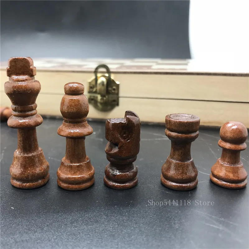 

Folding Wooden Chess Set International Board Game Chess Portable Chessboard Board Game For Entertainment Christmas Gift