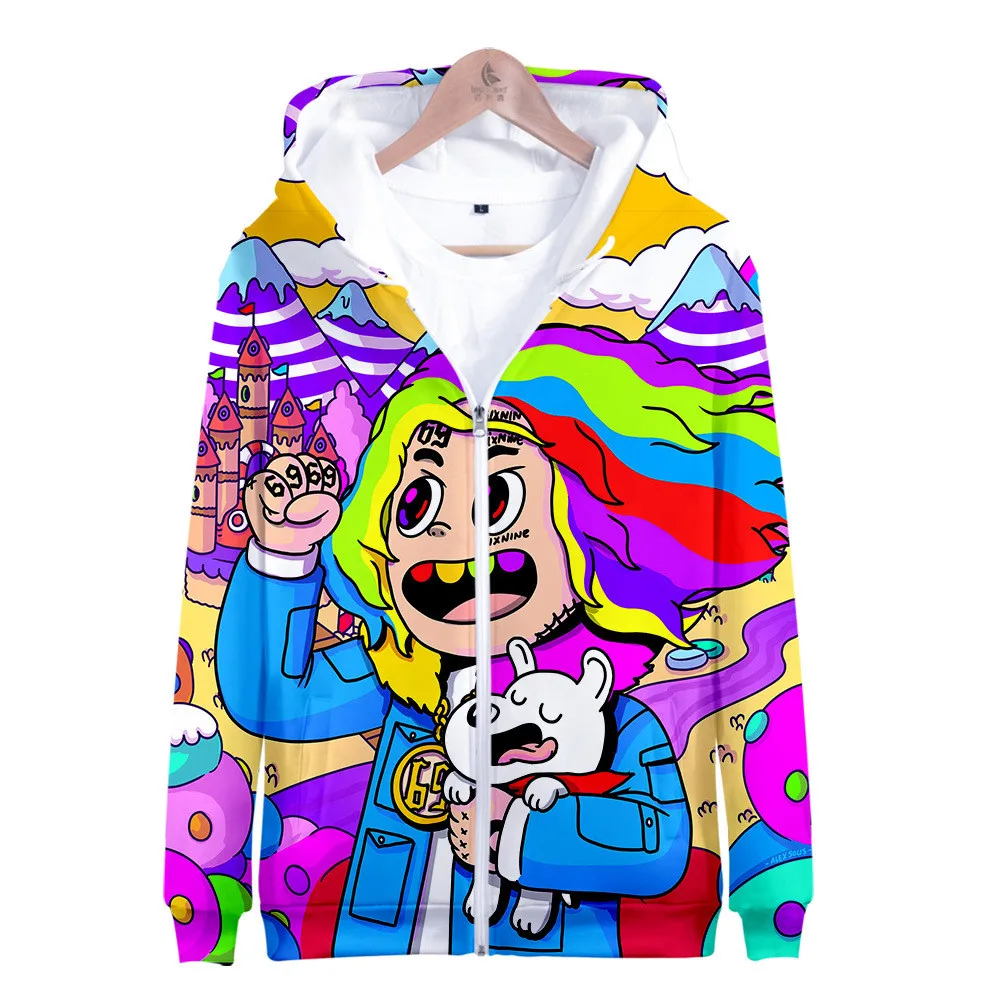 6ix9ine 3d толстовки реперские кепки Tekashi69 толстовка модная одежда в стиле хип хоп с