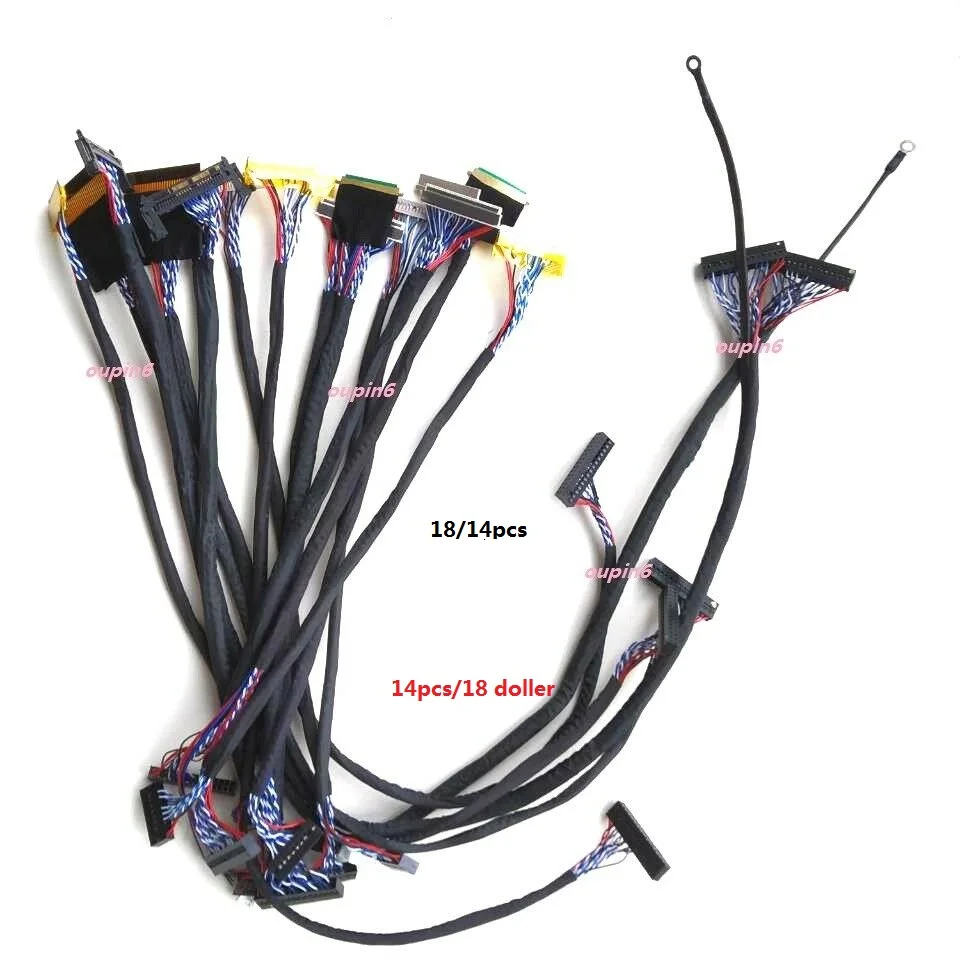 14 шт. ЖК светодиодный кабель LVDS для панели 12 '' 65'' V29 V59 20pin 30pin 40pin 51Pin